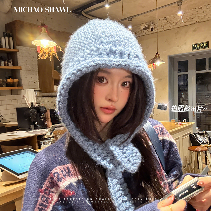 大头围巴拉克拉法帽女冬季显脸小