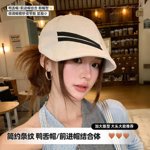 日系大头围鸭舌前进帽女夏季百搭