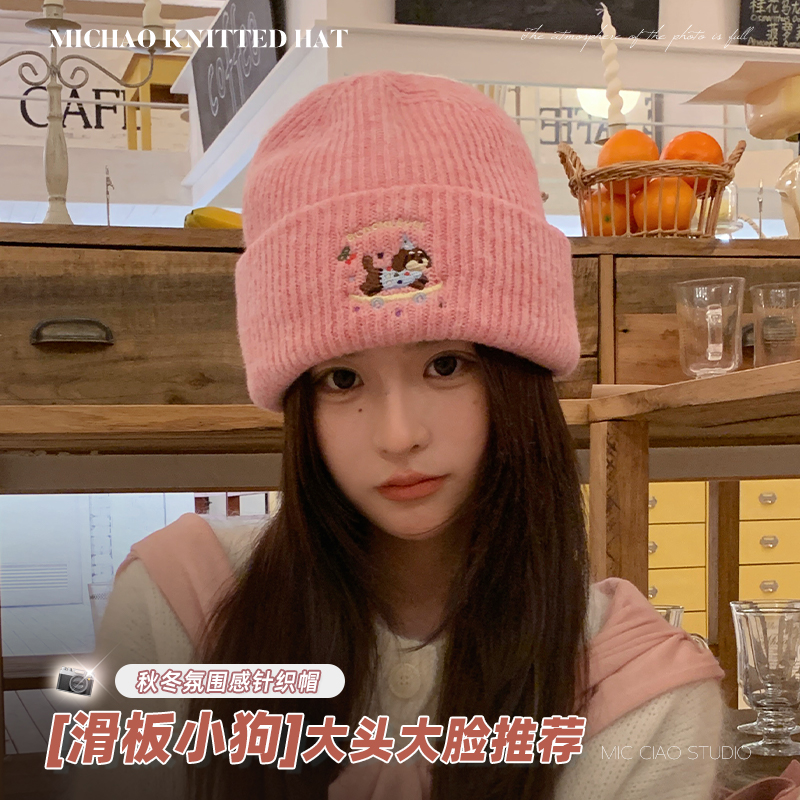 大头围针织毛线帽子女2025新款