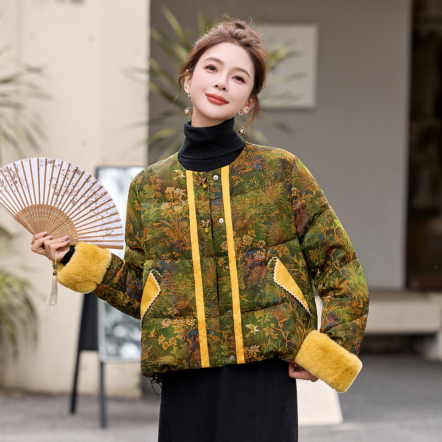 新中式国风羽绒服2025冬季新款新中式百搭气质白鸭绒外套YH99936