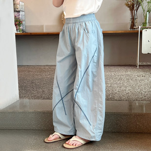 女童宽松休闲裤儿童洋气长裤子大童防蚊裤女孩九分裤2026夏装新款