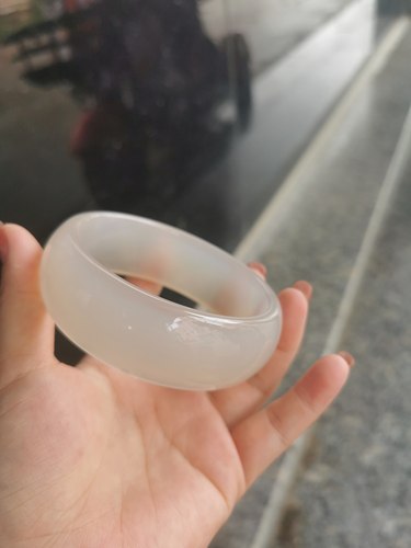 包邮纯天然霸王镯香槟金白荧光透玛瑙轮胎手镯冰种玉髓手环545865