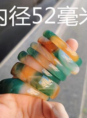 包邮梦幻孔雀七彩薄款玛瑙手镯小圈口细宽玉髓手环儿童女童52