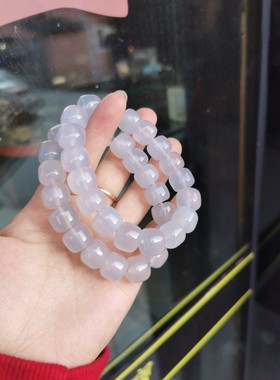 包邮/天然紫罗兰玛瑙老型珠单圈手链/紫色手串