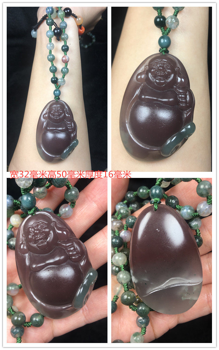 包邮/纯天然盐源紫绿玛瑙雕刻佛美女金蝉猴貔貅吊坠/男女玉髓项链