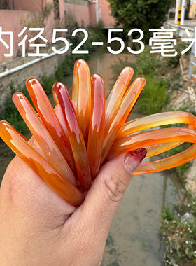 包邮红玛瑙手镯女款细条玉髓正圈手环玉镯子送女友礼物