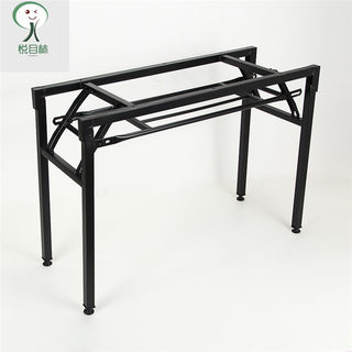 厂家直销 折叠弹簧长条会议桌架培训桌架子 简易双层桌腿支架铁架