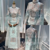 绝设品牌天玺SJ626高定手工刺绣印度丝真丝慕青秀禾服龙凤褂出租