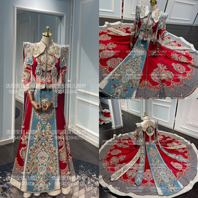双冠店现货实拍沈阳代理席兰正品新娘中式秀禾服马来褂出租