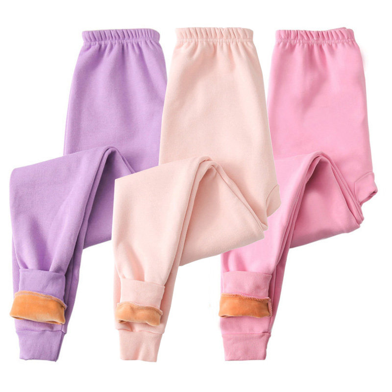 女童保暖裤加绒加厚女大童初中生打底裤纯棉女孩棉毛裤冬季睡裤