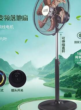 朗雄18寸20寸变频落地扇电风扇家用落地式电风扇商务大风力商务扇
