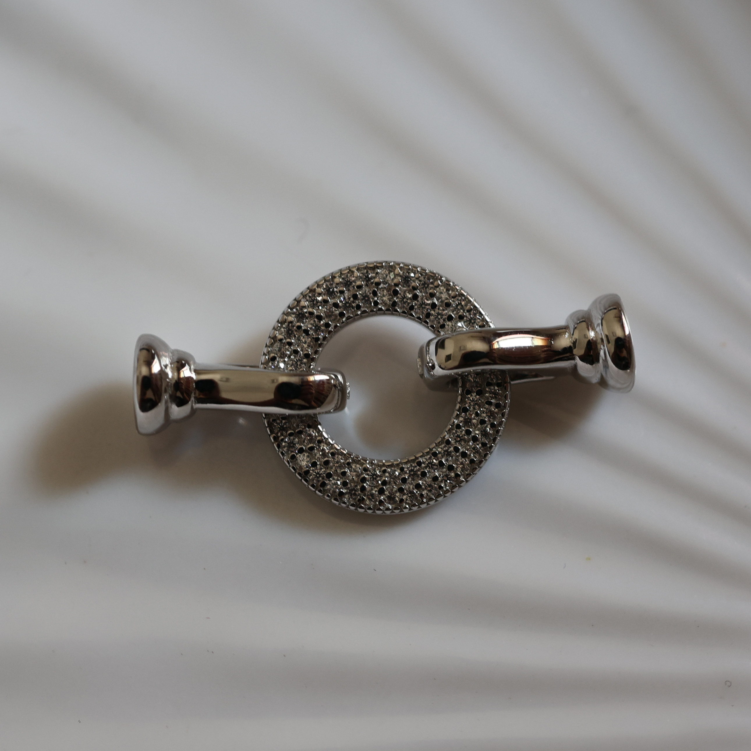 DIY JEWELRY ACCESSORIES S PEARL NECKLACE BUCKLE PENDANT HEAD MATERIAL JAPANESE AND KOREAN STYLE FULL DIAMOND ZIRCON FEMALE