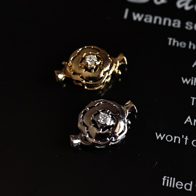 diy纯银毛衣链珍珠山茶花