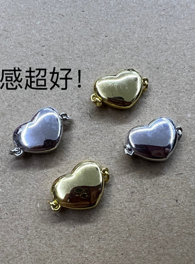 纯银s925珍珠项链手链搭扣头 DIY饰品配件爱心精工插棒女图珍珠8m