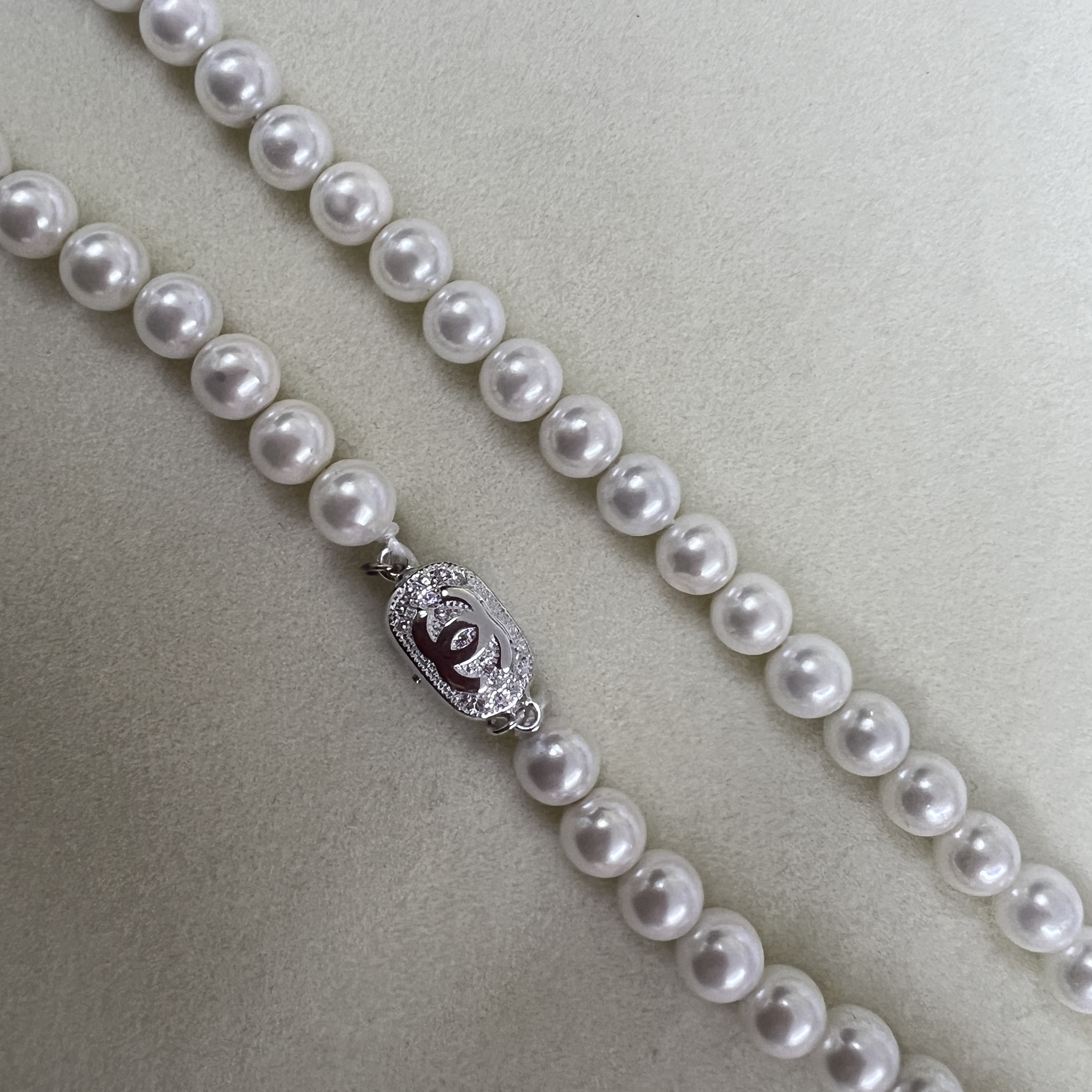 纯银s925珍珠小香扣头手链diy饰品配件锆石镶钻插棒元宝图珠6m双c