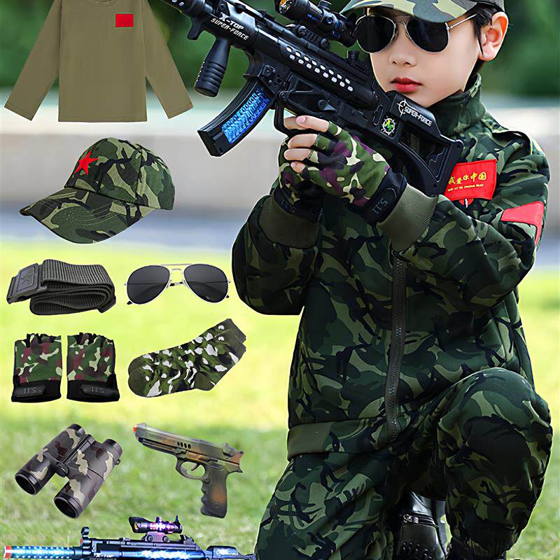 儿童迷彩服套装男童军人衣服春秋帅气男孩纯棉童装小孩特种兵服装