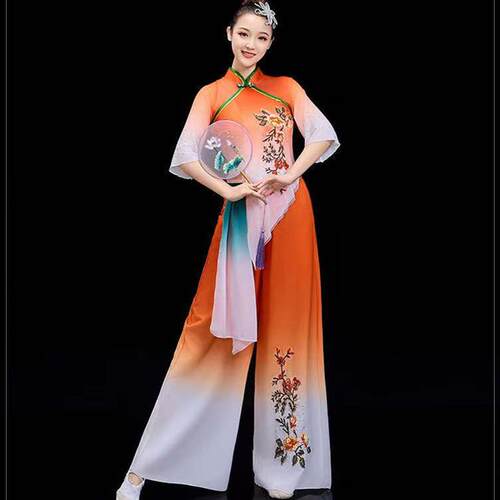 送扇子新款服民族舞2025腰鼓服扇子舞秧歌演出服女套装中老年广场