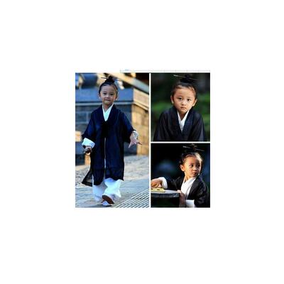 古装儿童幼汉服古代道士女童男童服小孩小尼姑道姑摄影表演出服装