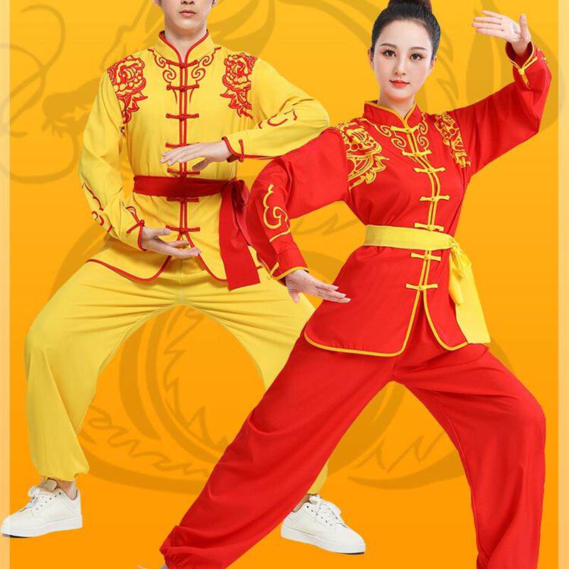 新款打鼓服舞龙舞狮秧歌腰鼓服成人男女中国风中小学生武术演出服