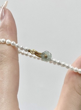 有钱花米粒小珍珠手链轻奢小众精致手串感气质简约时尚手绳女包邮