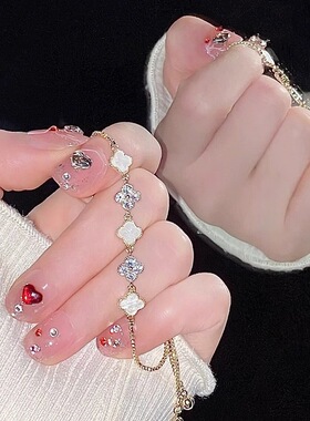 金色四叶草贝母手链女清冷感精致轻奢小众个性设计感2026新款包邮
