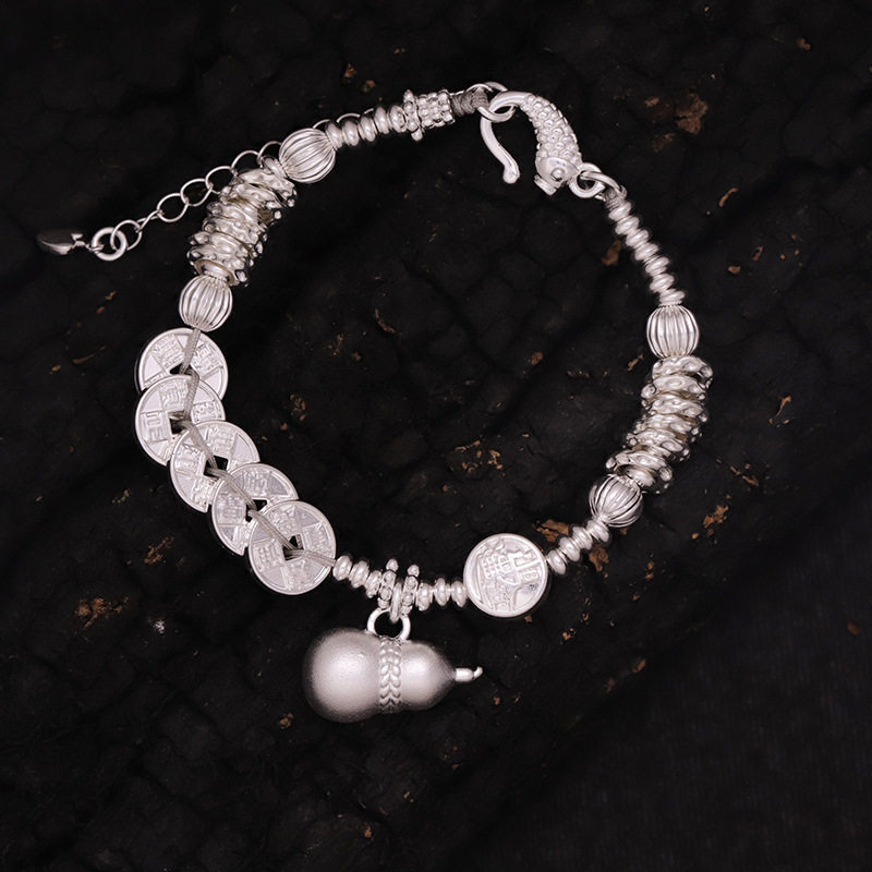 小红书爆款新中式国潮五帝钱手链
