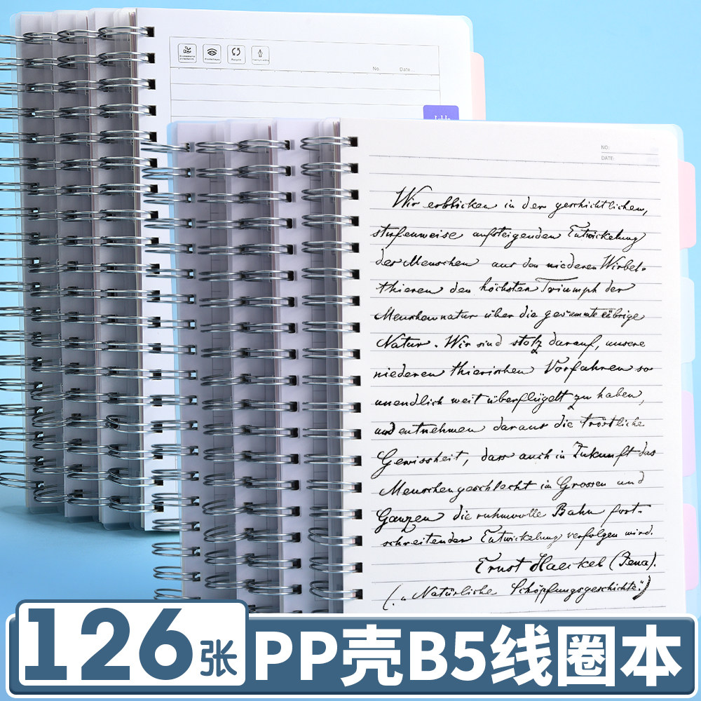 加厚B5线圈本笔记本本子横线图片