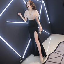 晚礼服女2019新款宴会高贵气质优雅长款鱼尾高端主持人名媛连衣裙