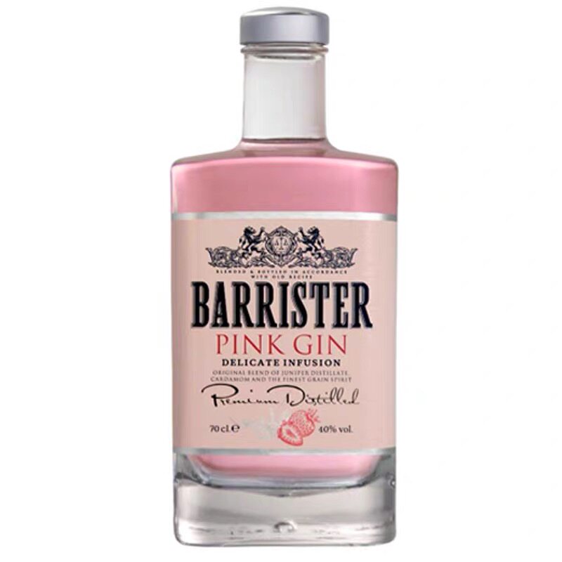 琴酒金酒草莓味杜松子酒鸡尾酒原瓶进口700ml40% Barrister Gin