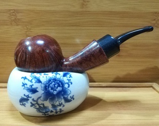 烟斗专用青花斗架 裂纹托斗架椭圆 陶瓷烟斗展示架底座单个斗架