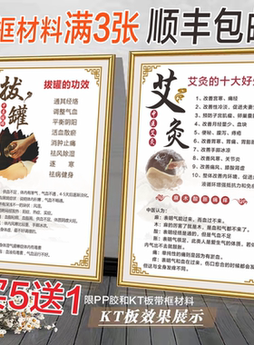 美容院挂画养生馆艾灸拔罐海报