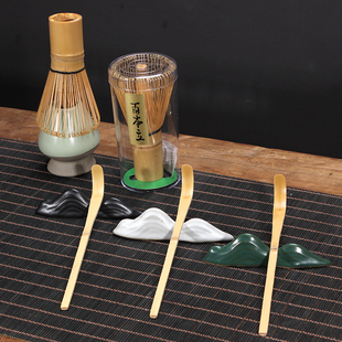 茶拨分茶勺架陶瓷日式抹茶工具茶筅茶筅立宋代点茶茶粉勺茶匙尖尾