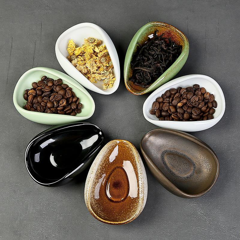 咖啡称盘陶瓷茶荷瓷茶则