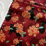Тайваньская плотная хлопковая ткань в японском стиле с бронзовым принтом черной кошки, ручная работа, золотая ткань для сумок, чистый хлопок, имитация хлопка и льна