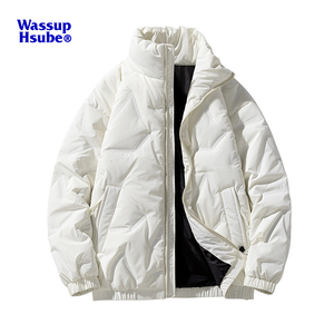 WASSUP HSUBE大码羽绒服男士冬季加厚保暖白鸭绒外套运动百搭棉服