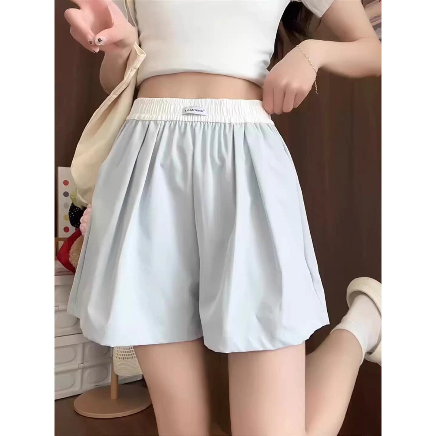 奶芙夏季短裤女宽松显瘦五分运动图片
