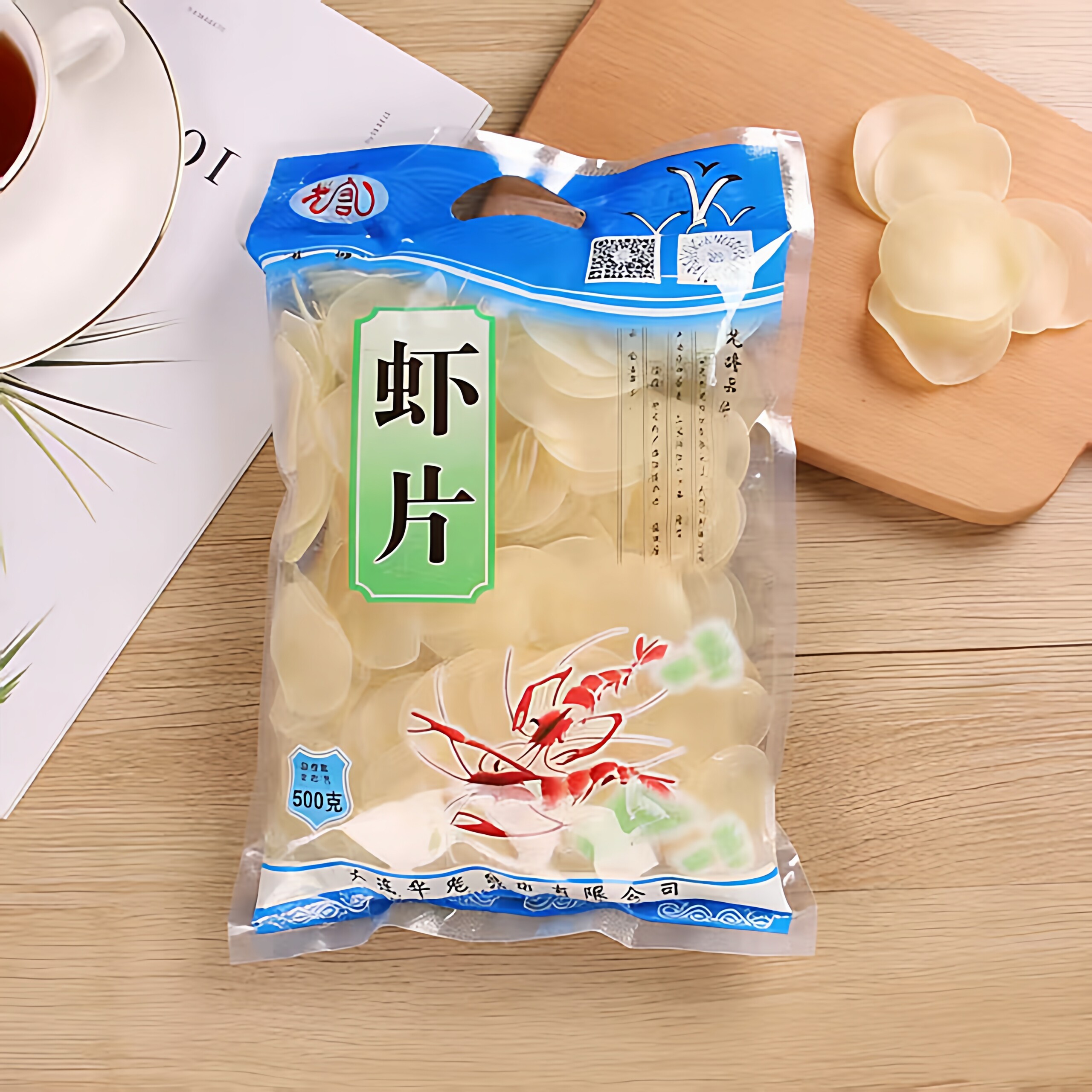 大连华龙龙塘虾片500g自己炸的虾片油炸虾片网红怀旧零食