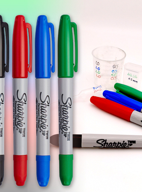 锐意马克笔sharpie32001三福黑色油性无尘笔防冻实验室双头记号笔