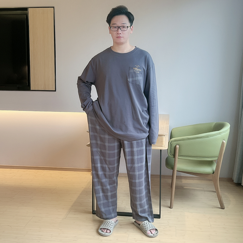男士纯棉加大码家居服可外穿
