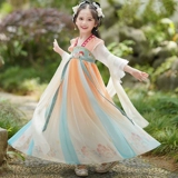 Ханфу девочки весна и осенние детские детские костюмы Супер сказочная юбка 2024 Новая династия Тан