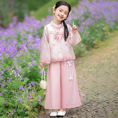 汉服女童春装2026新款中国风儿童古风唐装新中式服装小女孩古装夏