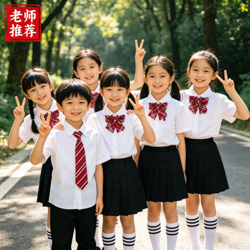 六一儿童合唱演出服衬衣白衬衫小学生校服班服运动会幼儿园毕业照