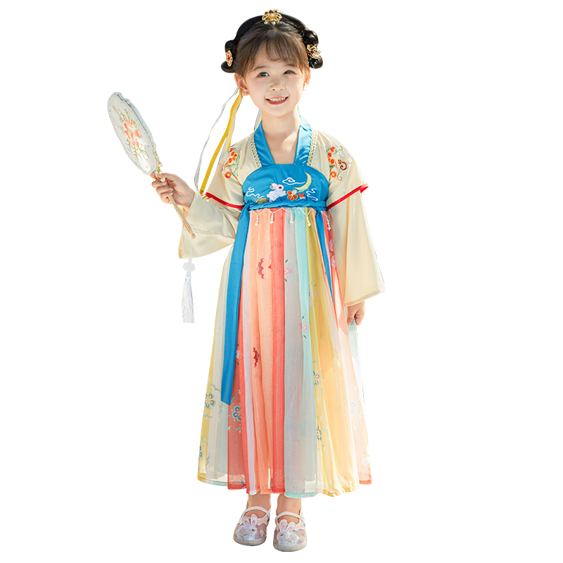 儿童汉服女童夏装2025新款古风超仙连衣裙小女孩古装裙子唐装夏季