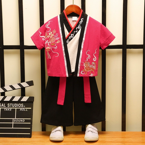 Детское ханьфу, осенний костюм мальчика цветочника, летняя одежда, китайский стиль