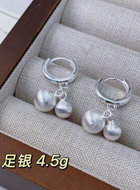 足银990纯银有求必应耳环女简约气质百搭耳圈高级设计感耳扣耳饰