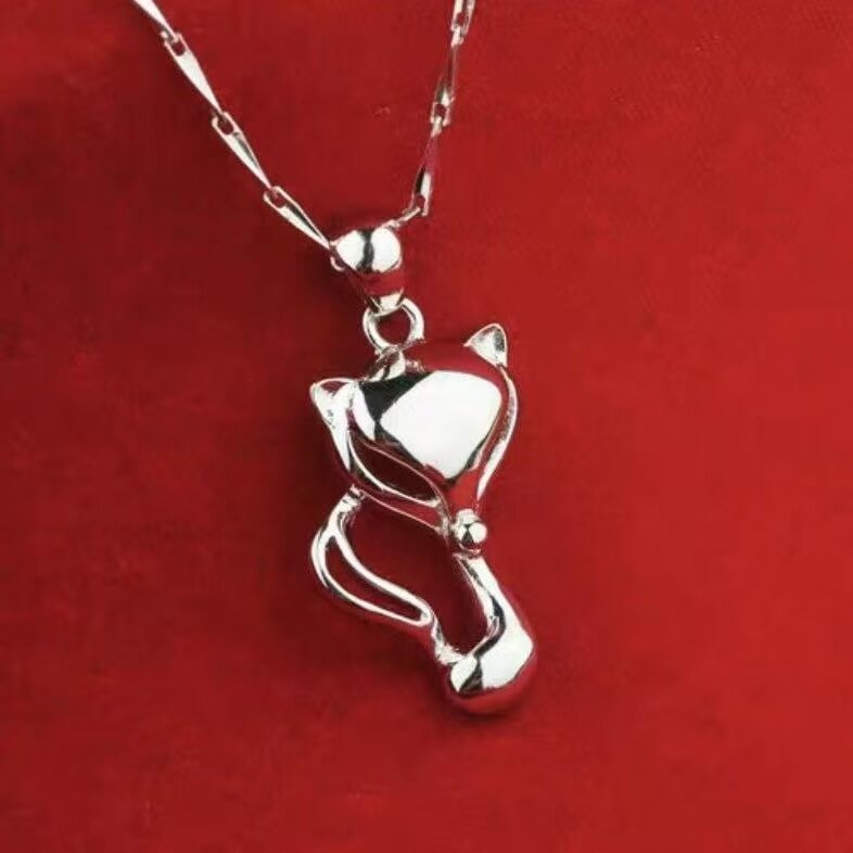 s925纯银小狐狸项链女夏2025年新款潮锁骨链冷淡风轻奢小众设计感