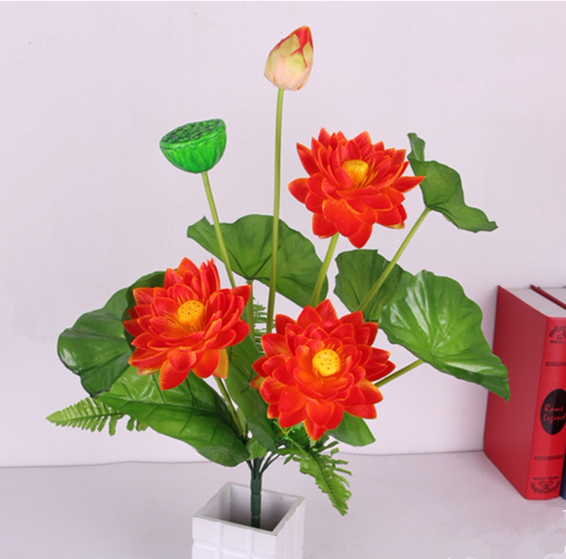 家用供奉佛前供花 仿真睡莲 莲花 莲花供佛假花供佛花摆件包邮