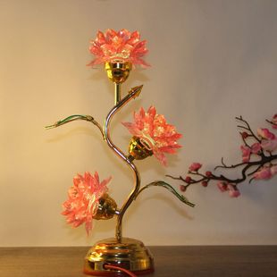 七彩荷花灯插电佛堂莲花灯供灯LED莲花灯神灯家用佛灯宝莲灯