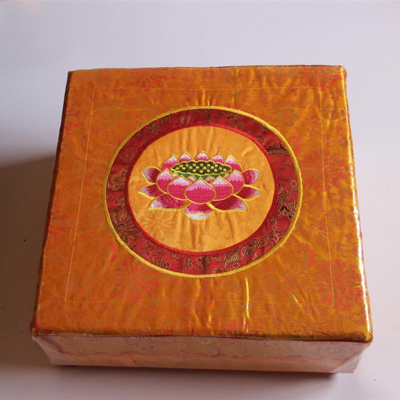 实木拜垫拜凳方形莲花拜佛加厚皮革海绵打坐垫蒲团拜椅佛堂