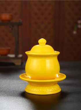 金色供水杯纯黄无字净水杯 圣水杯 大悲水杯佛前杯佛具用品大全
